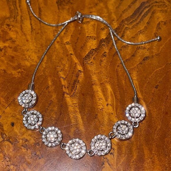 NWOT Halo slider rhodium plated bracelet - Picture 1 of 3